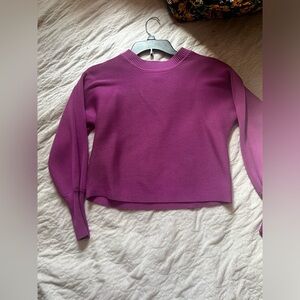 Pink rose purplish/pink rubbed long sleeve crop sweater
